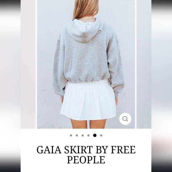 Free People Gaia Optic White Mini Skater Skirt Pleated Casual - Picture 10 of 13